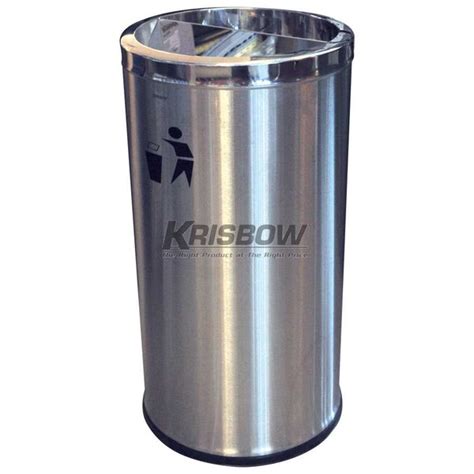 Jual Tempat Sampah Dust Bin Round Stainless Steel 85L Krisbow Di Lapak