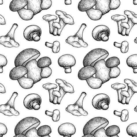 Premium Vector Mushrooms Seamless Pattern