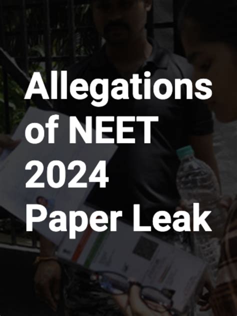 Allegations Of Neet 2024 Paper Leak Diston Institute