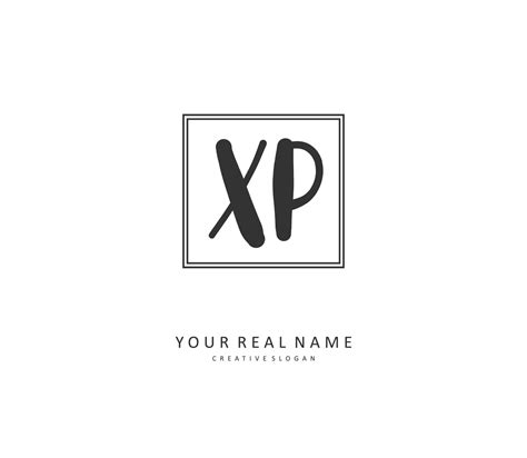 Xp Initiale Brief Handschrift Und Unterschrift Logo Ein Konzept