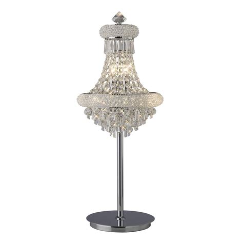 Diyas Alexandra 5 Light Table Lamp Polished Chrome And Crystal Indoor