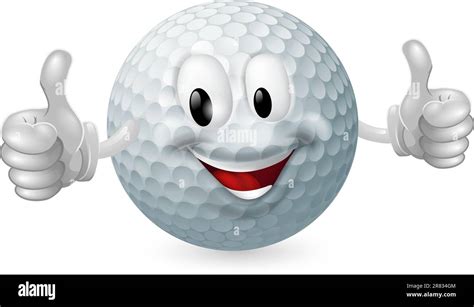 Illustration Of A Cute Happy Golf Ball Mascot Man Smiling And Giving A