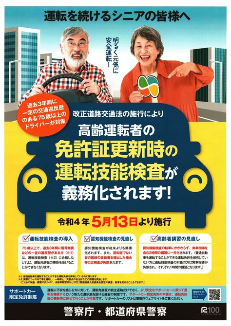 高齢運転者の免許証更新時の運転技能検査が義務化されます