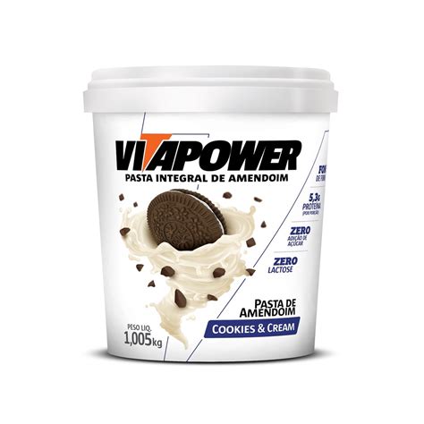 Pasta De Amendoim Cookies Cream Vita Power 1kg Integral Shopee Brasil