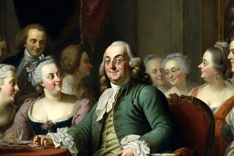 24x36 Gallery Poster Benjamin Franklin Entertaining Aristocratic Women