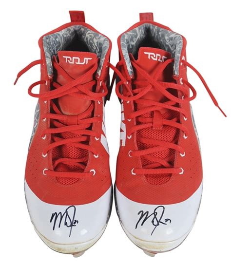 Lot Detail Mike Trout Game Used Worn Signed Angels Cleats BAS