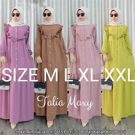 Jual Talia Maxy Size M L Xl Xxl Matt Crinkle Airflow Premium Gamis