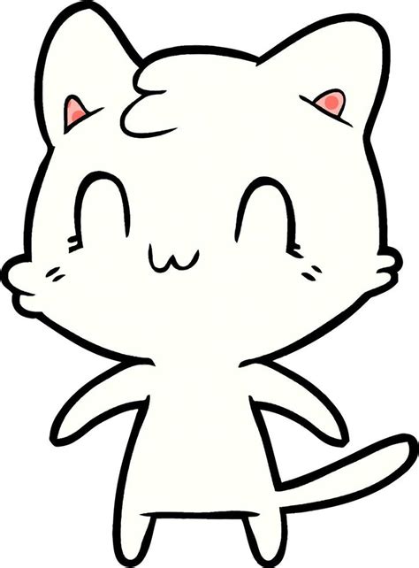 Desenho Animado Gato Feliz Vetor No Vecteezy