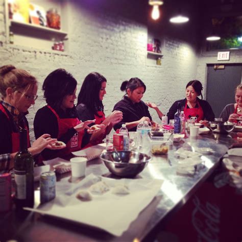 The students becoming dumpling pros! We offer dumpling making parties ...