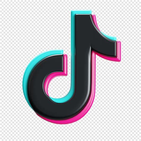 Vista Frontal Del Icono 3d Del Logotipo De Tiktok Psd Archivo PSD Premium