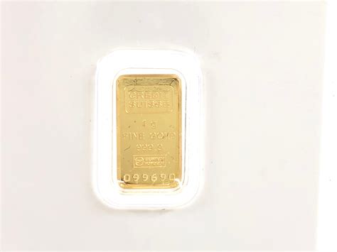 Lot Lot Of 2 Credit Suisse 1 Gram 999 Gold Bars