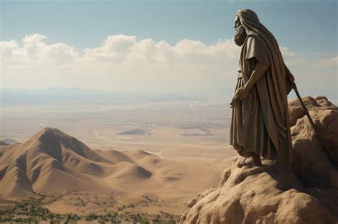 Moses on Mount Nebo. Generative AI Stock Illustration - Illustration of israel, active: 272655564