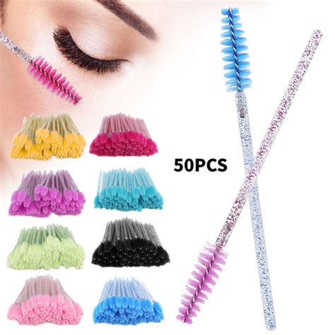 50 Pcs Disposable Eyelash Brushes Mascara Wands Eye Lash Brush Spoolies For Eyelash