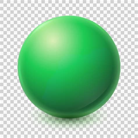 Bola Verde Sobre Fondo Transparente Esfera D Bola De Vector Brillante