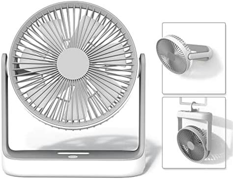 Edon Small Desk Fan Rechargeable Battery Operated Fan With Light