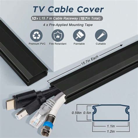 Cord Hider Wall 158 Inch Cord Cover Cable Hider Cable Raceway Cable Management Paintable Wall