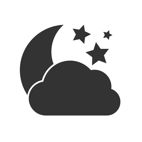 Cloudy Night Icon Dark Weather Icon On White Background Vector