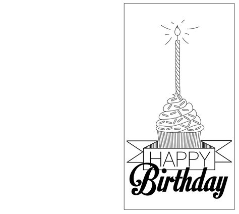 Black and White Birthday Card Template