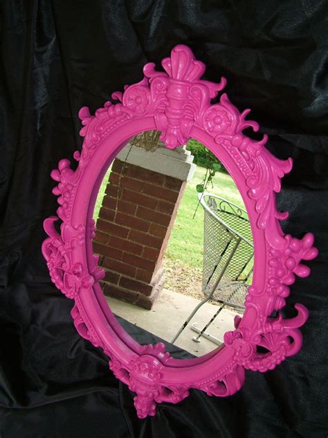 HOT Pink Mirror Ornate Mirror Nursery Hollywood Regency