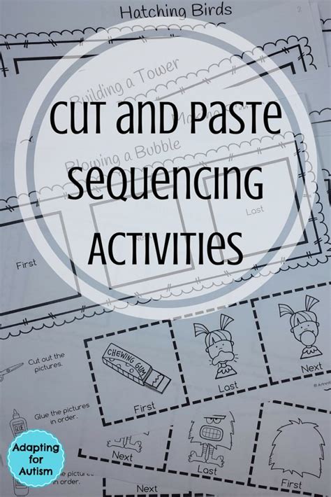 Cut and Paste Sequencing Worksheets - Adapting for Autism