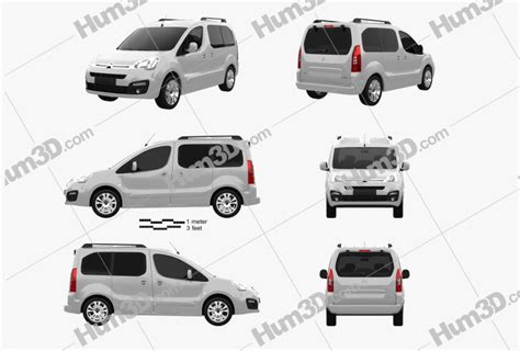 Citroen Berlingo Multispace 2018 Blueprint Template 3DModels