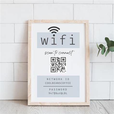 Wifi Qr Code Sign Editable Wi Fi Template Page Sign For Airbnb Qr