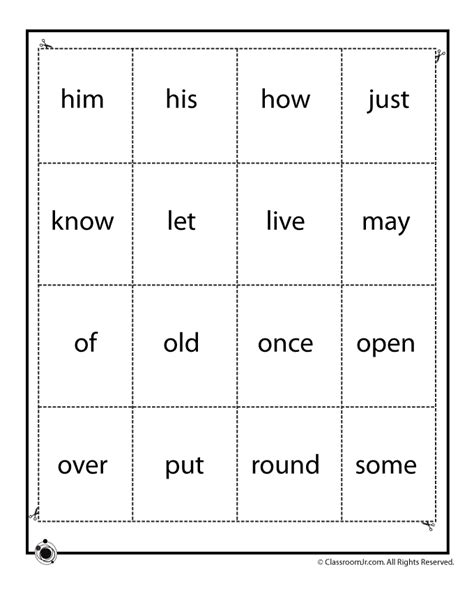 List Of Sight Words For 1st Grade Games