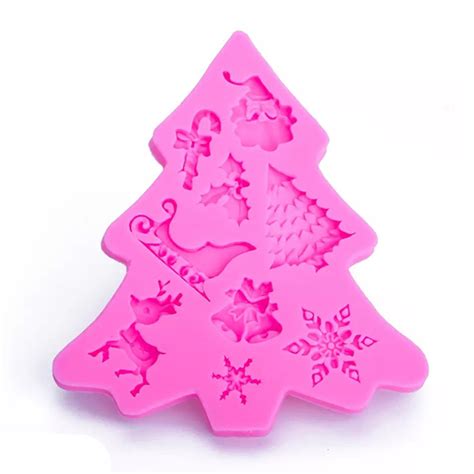 Molde de silicona para decoraciones de fondant motivo navideño