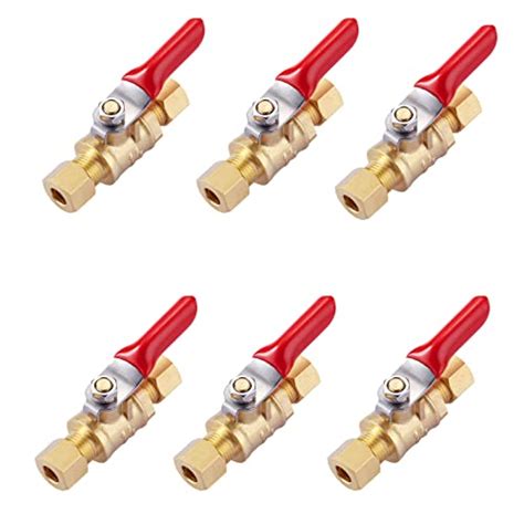 Litorange 6 Pack Lead Free Brass Mini Ball Valve Shut