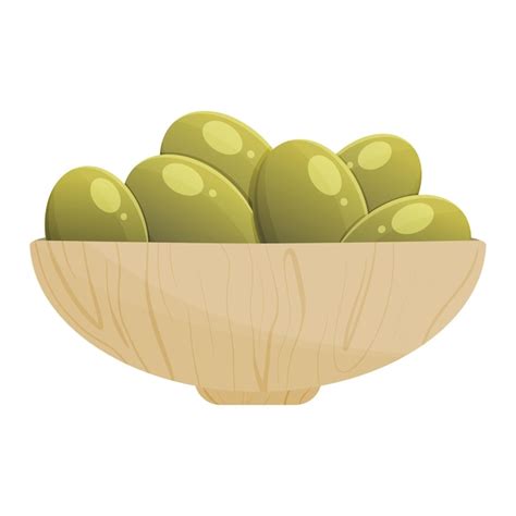 Premium Vector Green Olives In Bowl Vector Isolated Illustration