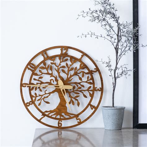 Large Tree Of Life Clock Tree Clock Celtic Wall Clock Wooden Wall