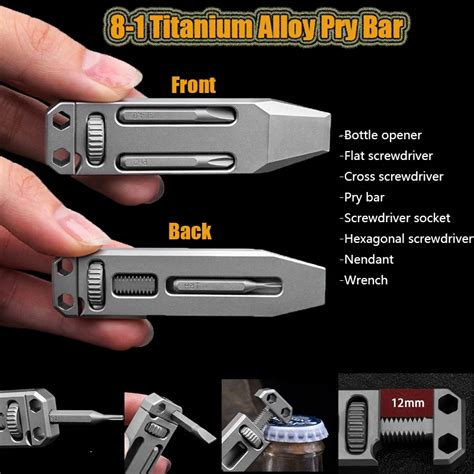 Titanium Alloy Telescopic Crowbar Bottle Opener Edc Tools Screwdriver