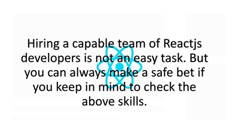 PPT Top 5 React JS Developer Skills To Screen While Hiring PowerPoint