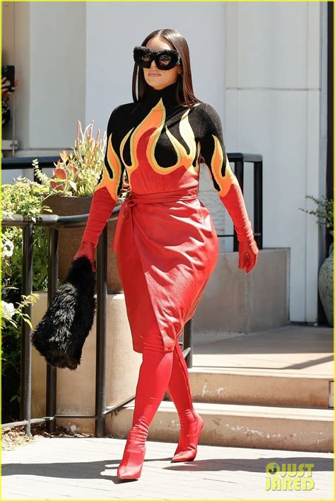 Kim Kardashian Reveals Backstory Behind Her Red Flame Outfit Reacts To