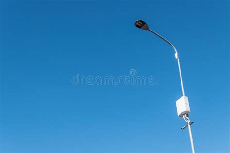 Street Lamp With Cctv Camera Stock Image Image Of Energy Camera