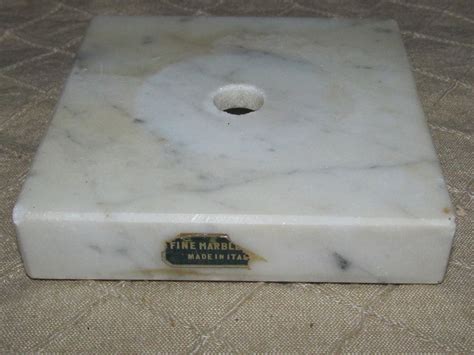 Vintage Old Marble White & Gray Lamp Base Pre-drilled Holes - Etsy ...