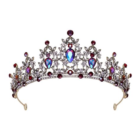 Amazon Sweetv Jeweled Tiara Crown For Women Blue Aurora Borealis