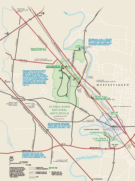 Stones River National Battlefield Official Map - Stones River Tennessee ...