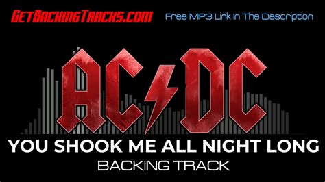 Ac Dc You Shook Me All Night Long Backing Track Youtube