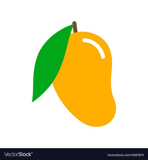 Mango Icon In Flat Style Isolated On White Vector Image