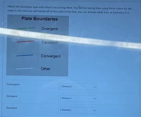 Solved Match The Boundary Type With What Is Occurring There Chegg