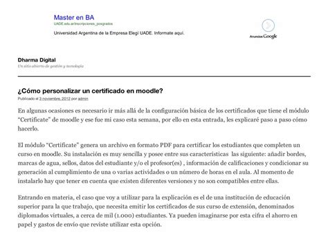 PDF Cómo personalizar un certificado en moodle Dharma Digital