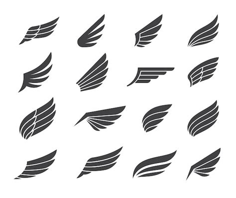 Premium Vector Black Wing Icon Elements