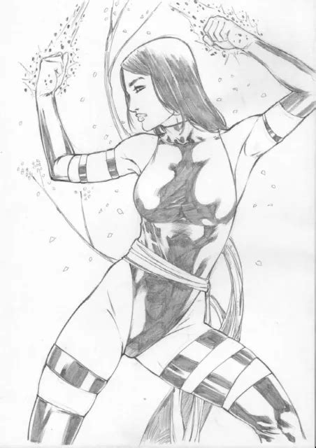 Psylocke Sexy Pinup Art Original Comic Page By Marc Holanda £811