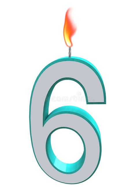 Number Six Birthday Candle Stock Illustrations 538 Number Six