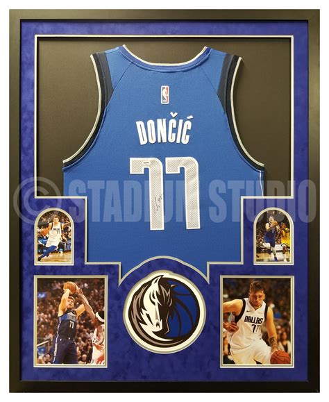 Luka Dončić Autographed Framed Mavericks Blue Jersey - The Stadium Studio