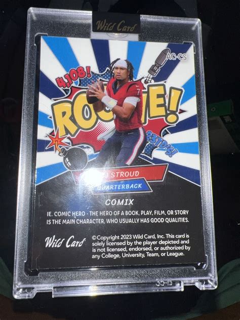 CJ STROUD 2023 Wild Card Alumination COMIX Rookie Silver 50 50 RC