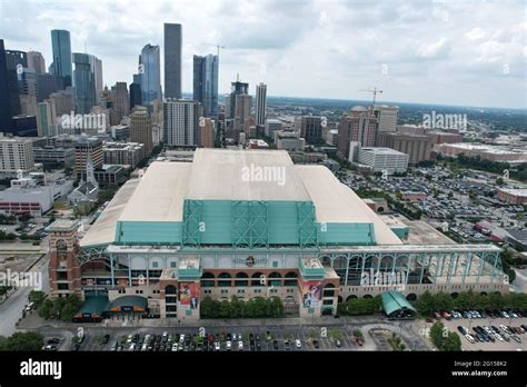 An Aerial View Of Minute Maid Park And The Downtown Skyline Sunday