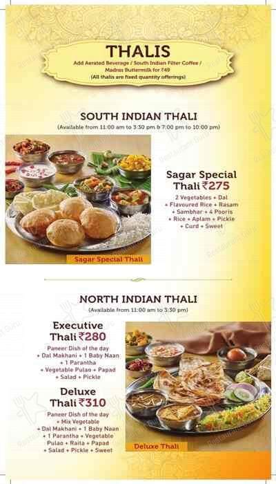 Menu At Sagar Ratna Noida The Great India Place Mall