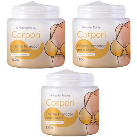 Kit 3 Creme Firmador Para Seios Colágeno Corpori Abelha Rainha em